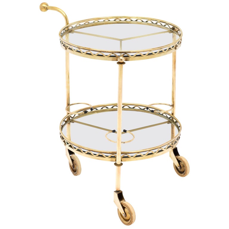 Betere French Brass Vintage Bar Cart For Sale at 1stdibs SX-37