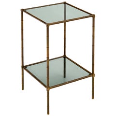 French Brass Vintage Side Table