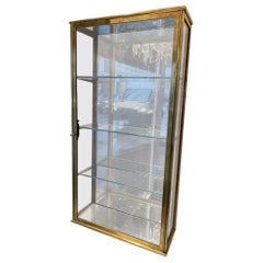 French Brass Wall Display Cabinet, Early 1900s