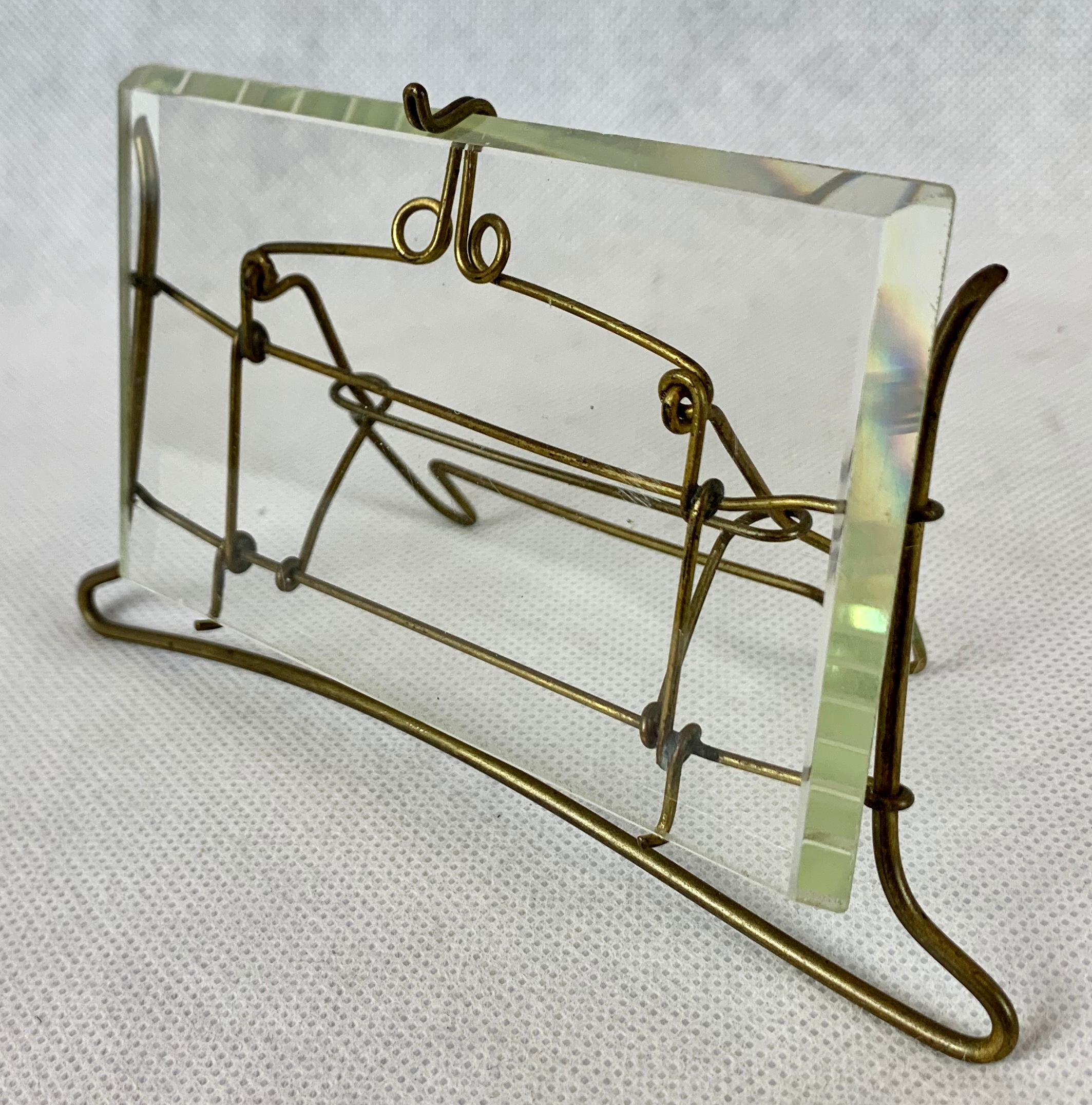 Glass Photo Frame-French Brass Wire and Beveled  1