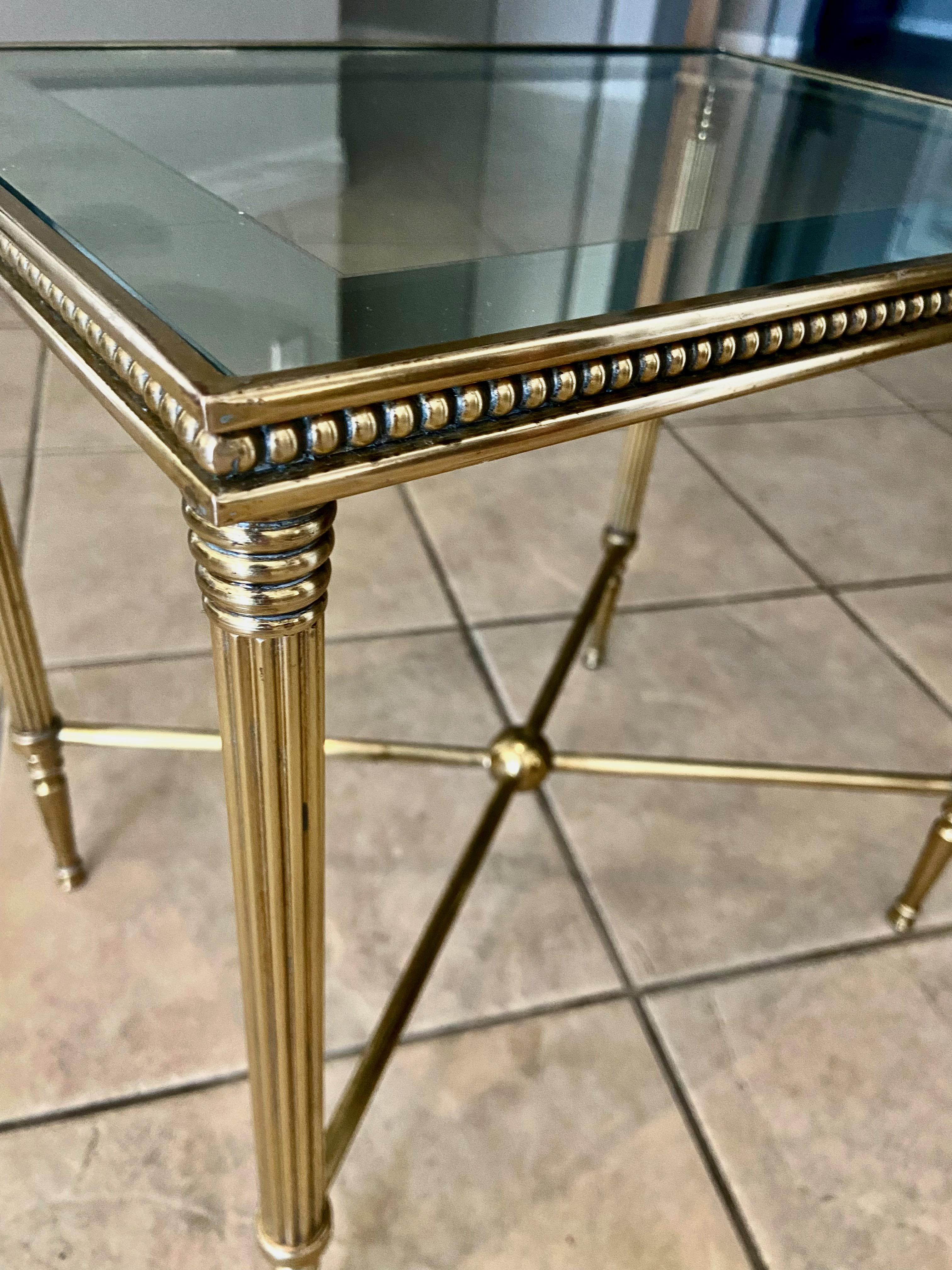 French Brass x Base Side Table For Sale at 1stDibs