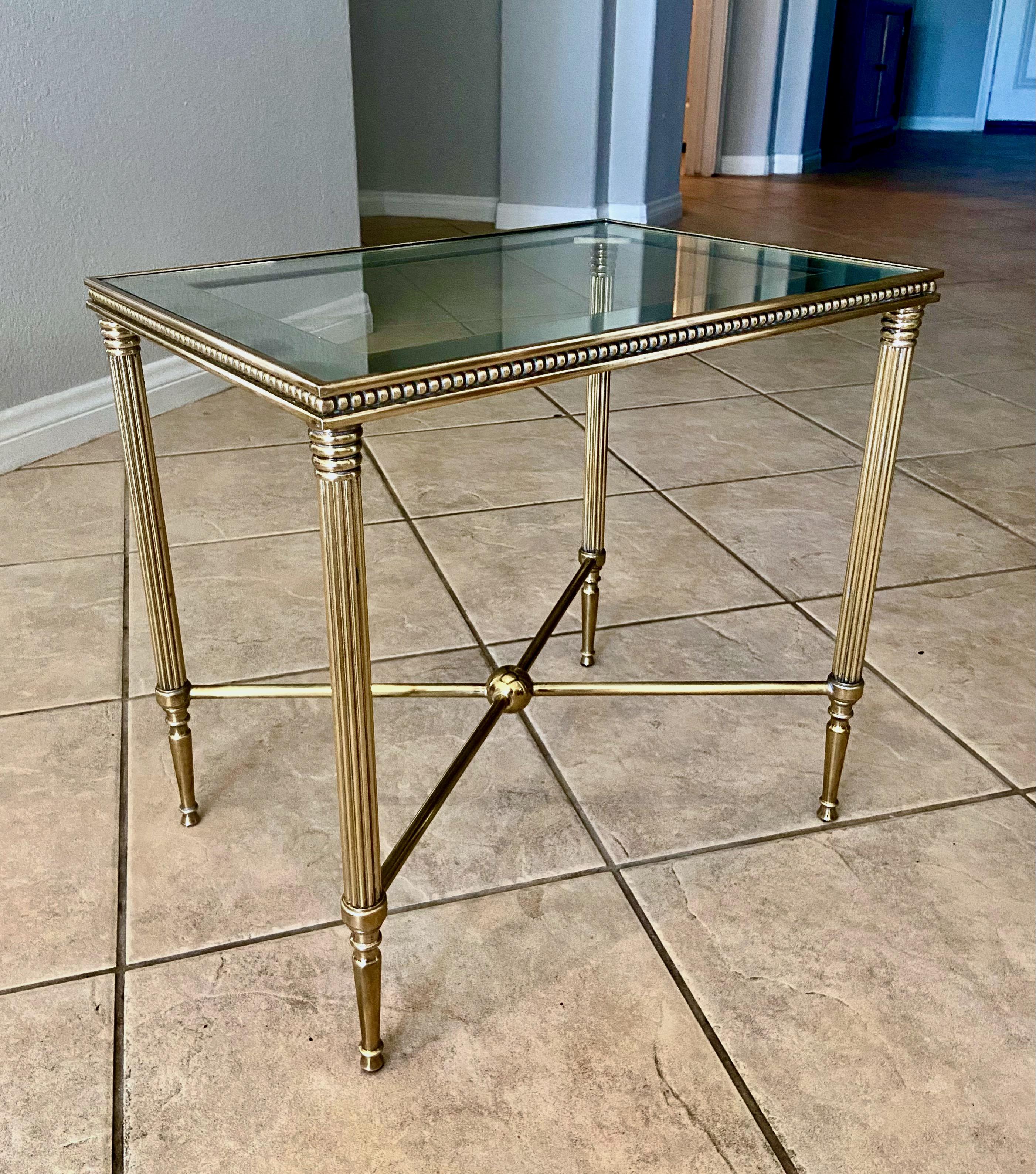 Italian French Brass x Base Side Table