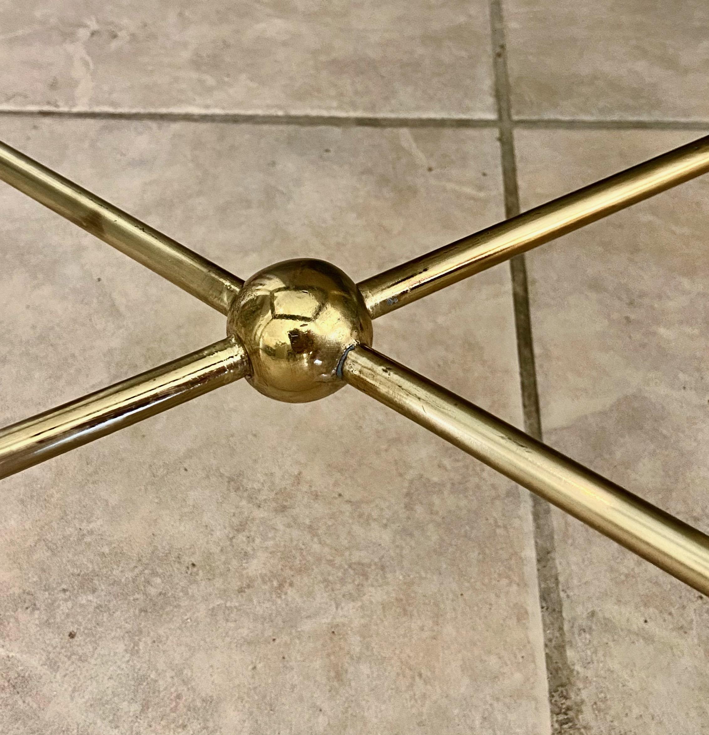 French Brass x Base Side Table For Sale at 1stDibs