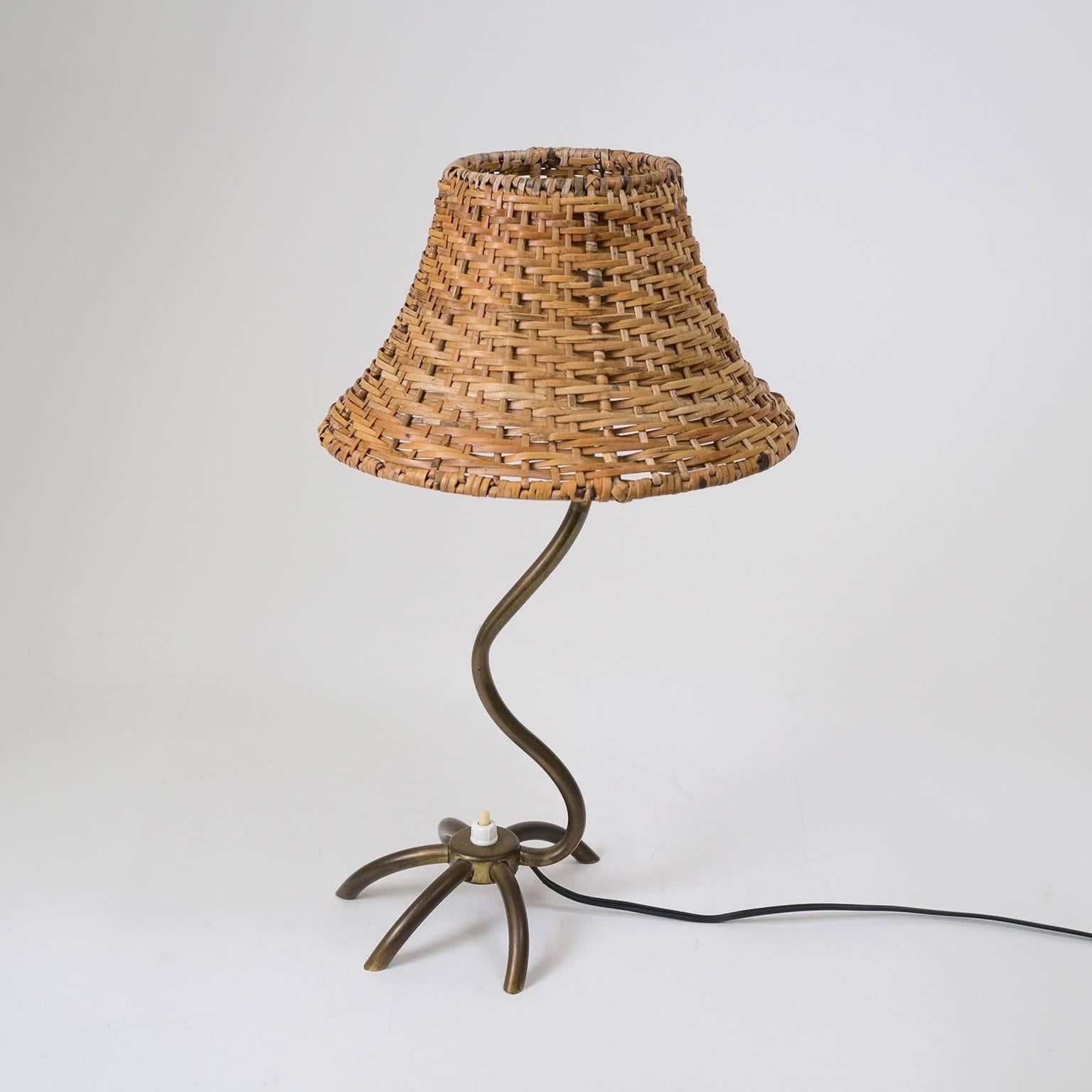 French Brass Zoomorphe Table Lamp, 1950s In Good Condition In Vienna, AT