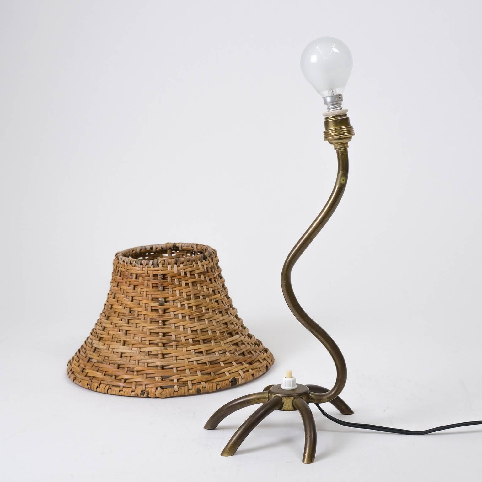 Mid-20th Century French Brass Zoomorphe Table Lamp, 1950s
