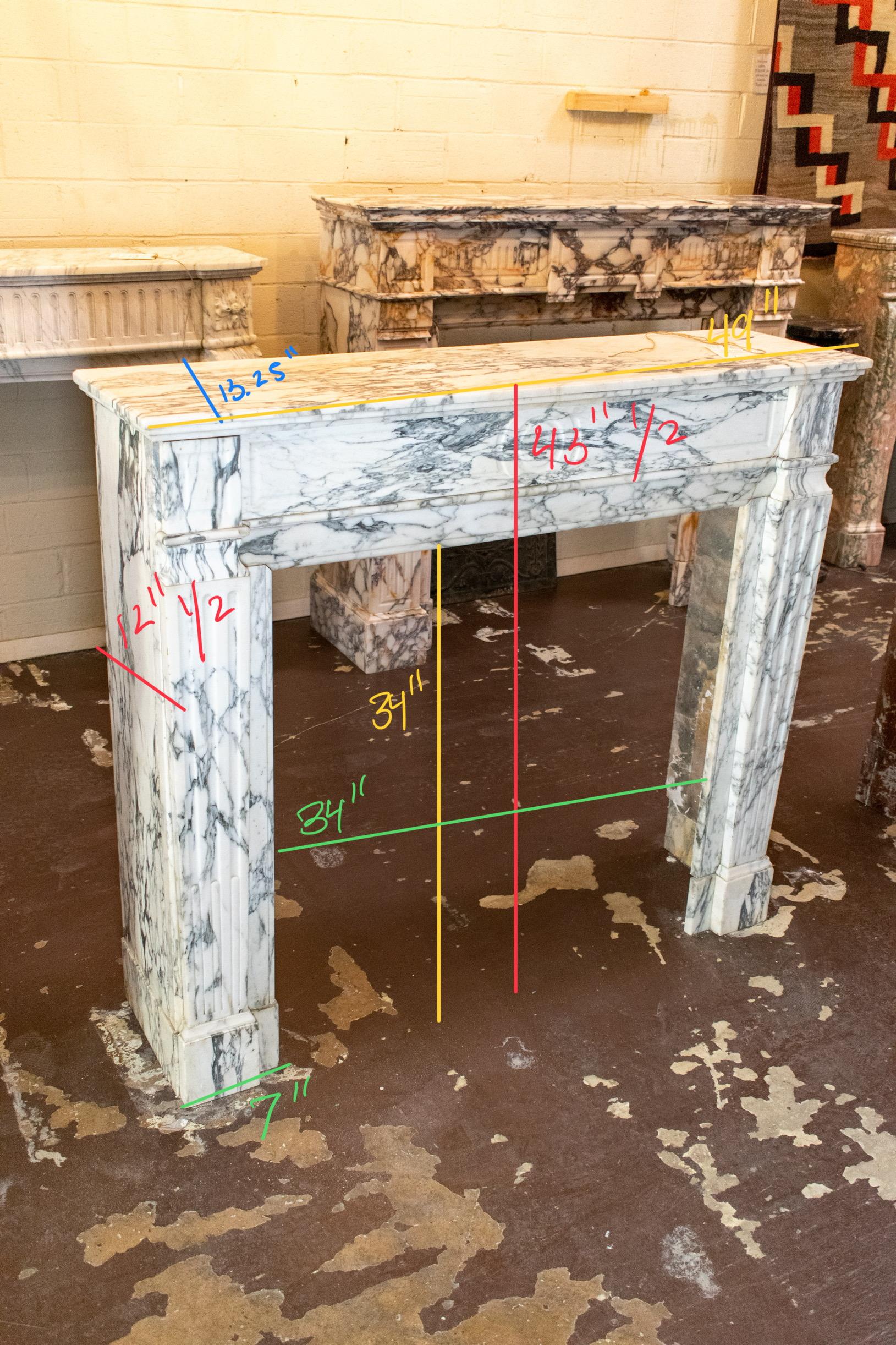 18th Century and Earlier French Breccia Marble Mantel For Sale