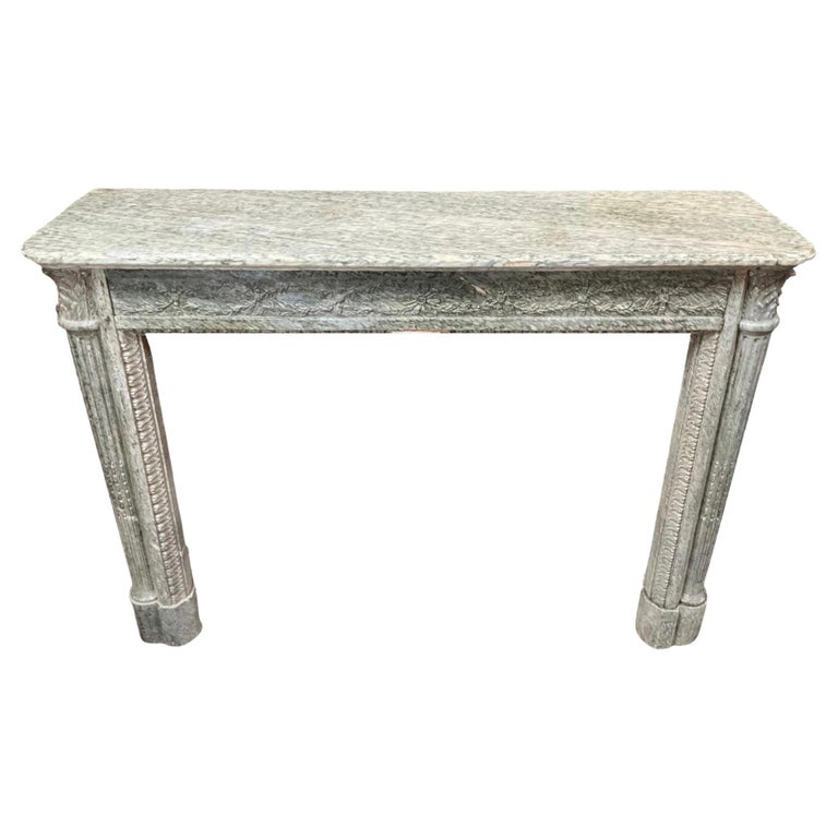 French Breche Marble Mantel, 1850