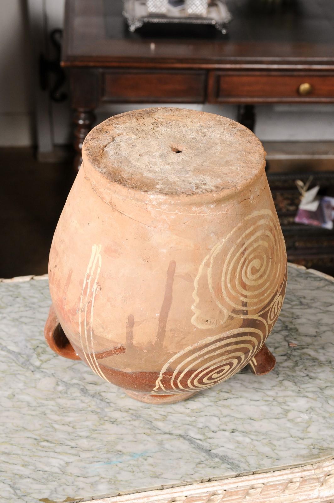 French Bressane 19th Century Glazed Pottery Jug with Glazed Geometric Motifs For Sale 10
