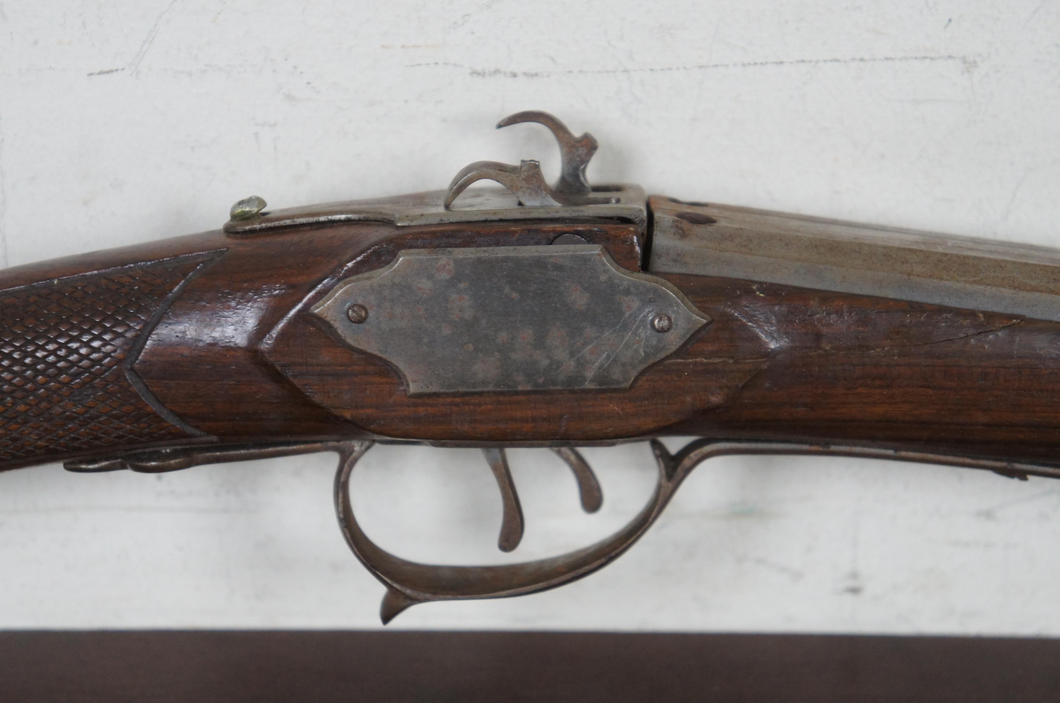 French Brevete Double Barrel Shotgun Stag Carved In Good Condition In Dayton, OH