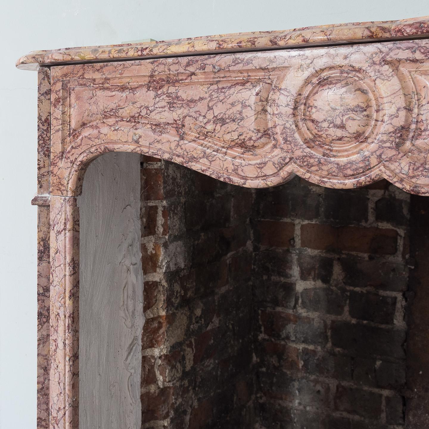 French Brocatello Pompadour Fireplace 5