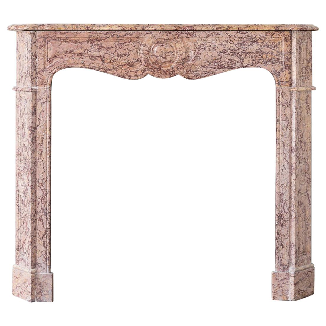 French Brocatello Pompadour Fireplace