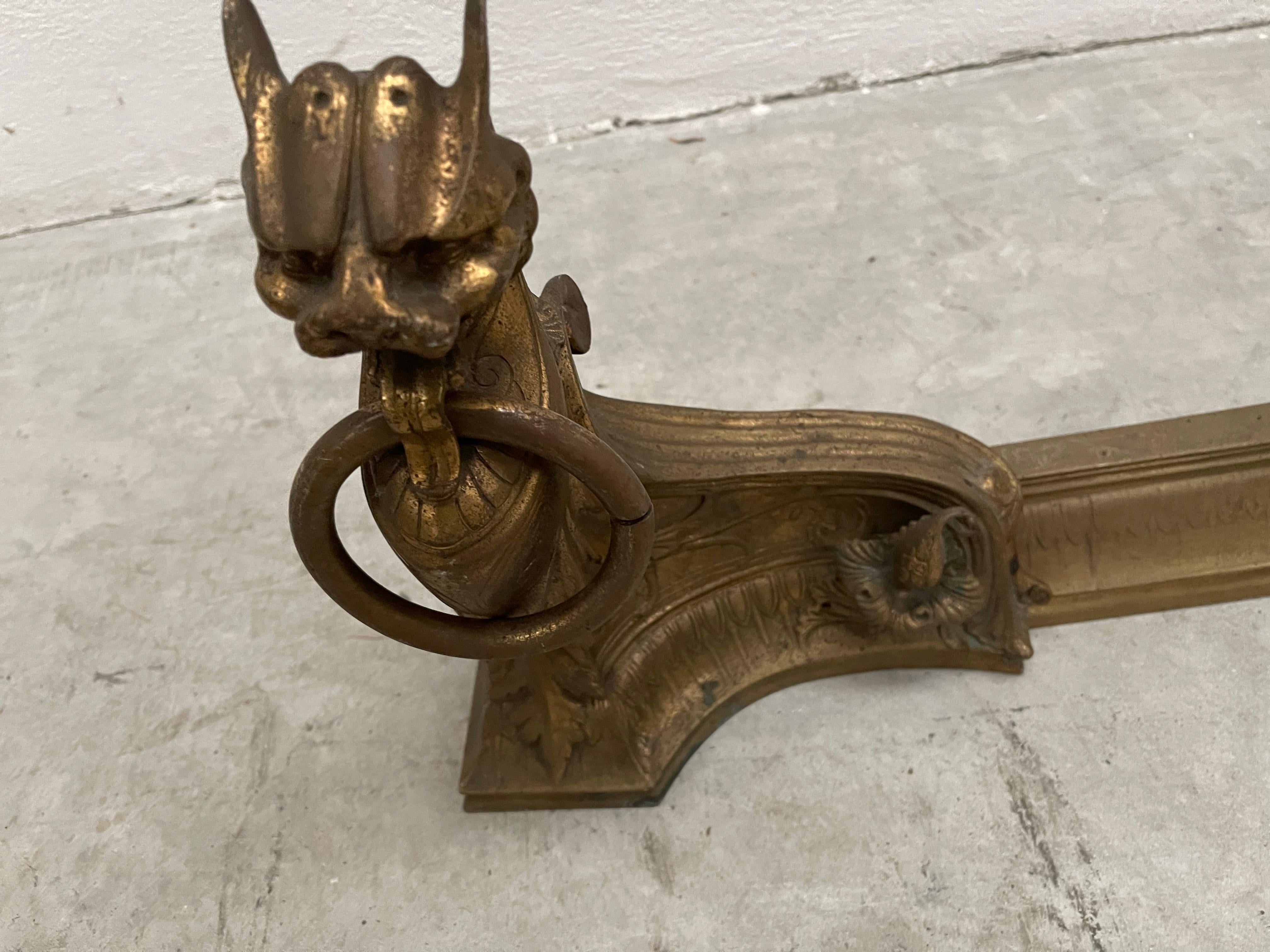 French Bronze Adjustable Fender In The Manner Of Barbedienne, Late 19th Century In Fair Condition For Sale In Cantù, IT