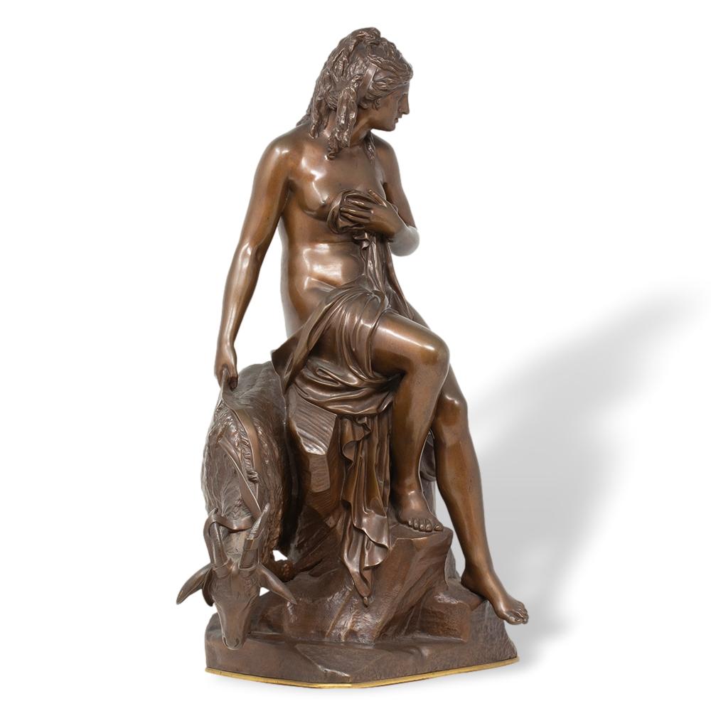 French Bronze Amalthea and Jupiter's Goat Barbedienne 2