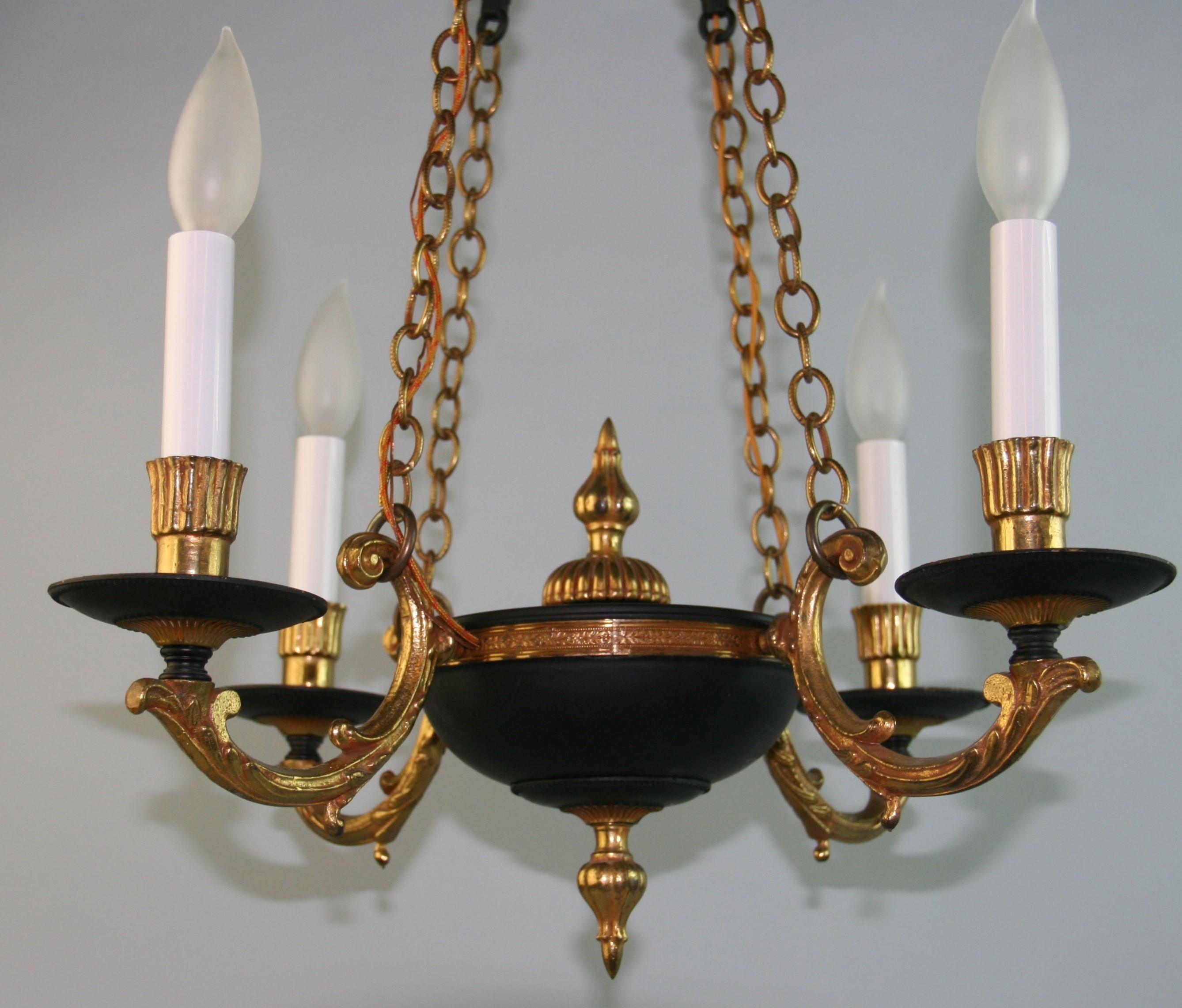 French Bronze and Black Hanging Pendant For Sale 7