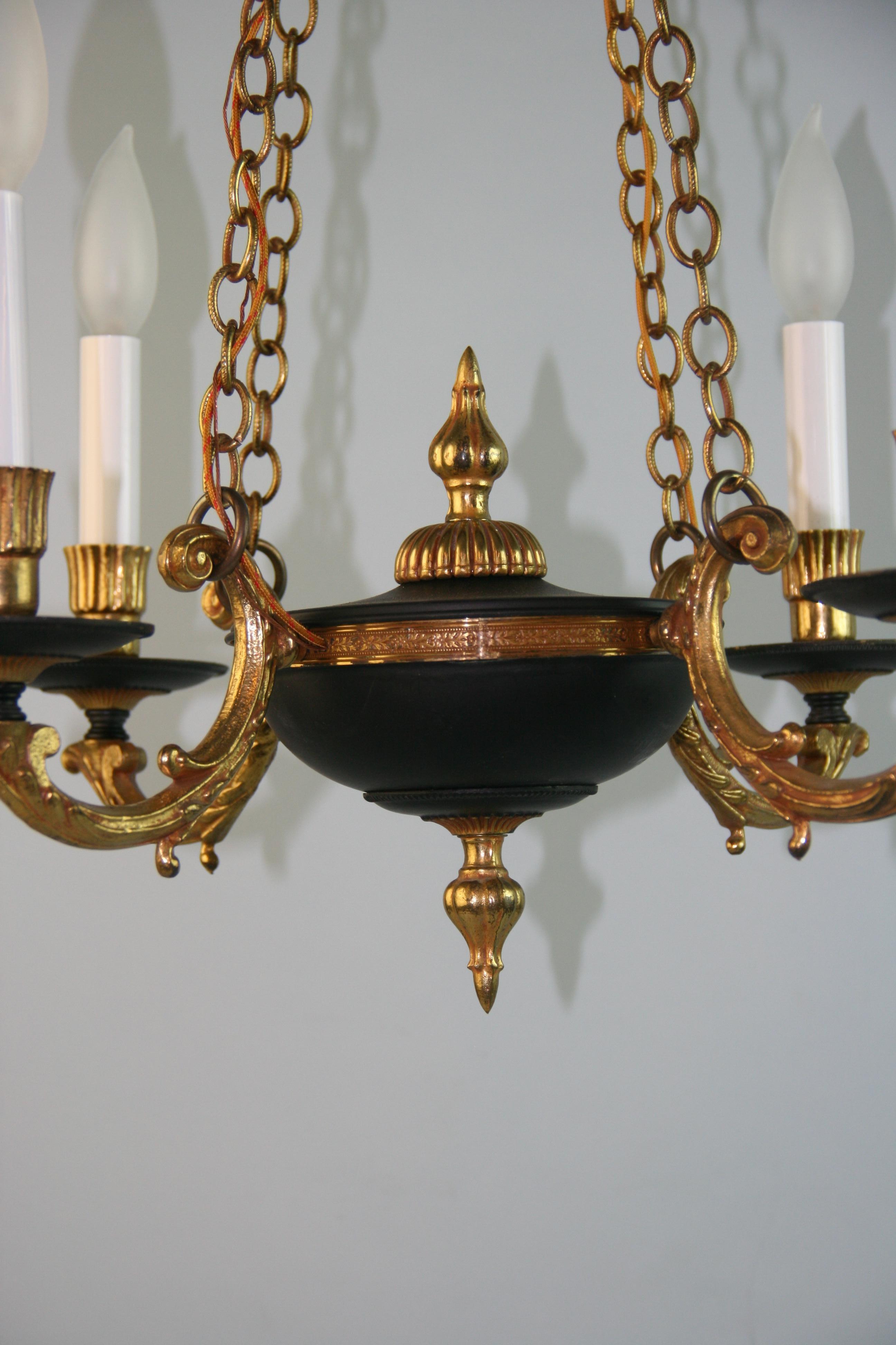French Bronze and Black Hanging Pendant For Sale 10