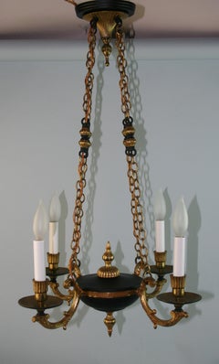 Französische Bronze und schwarzer Hänge-Anhänger