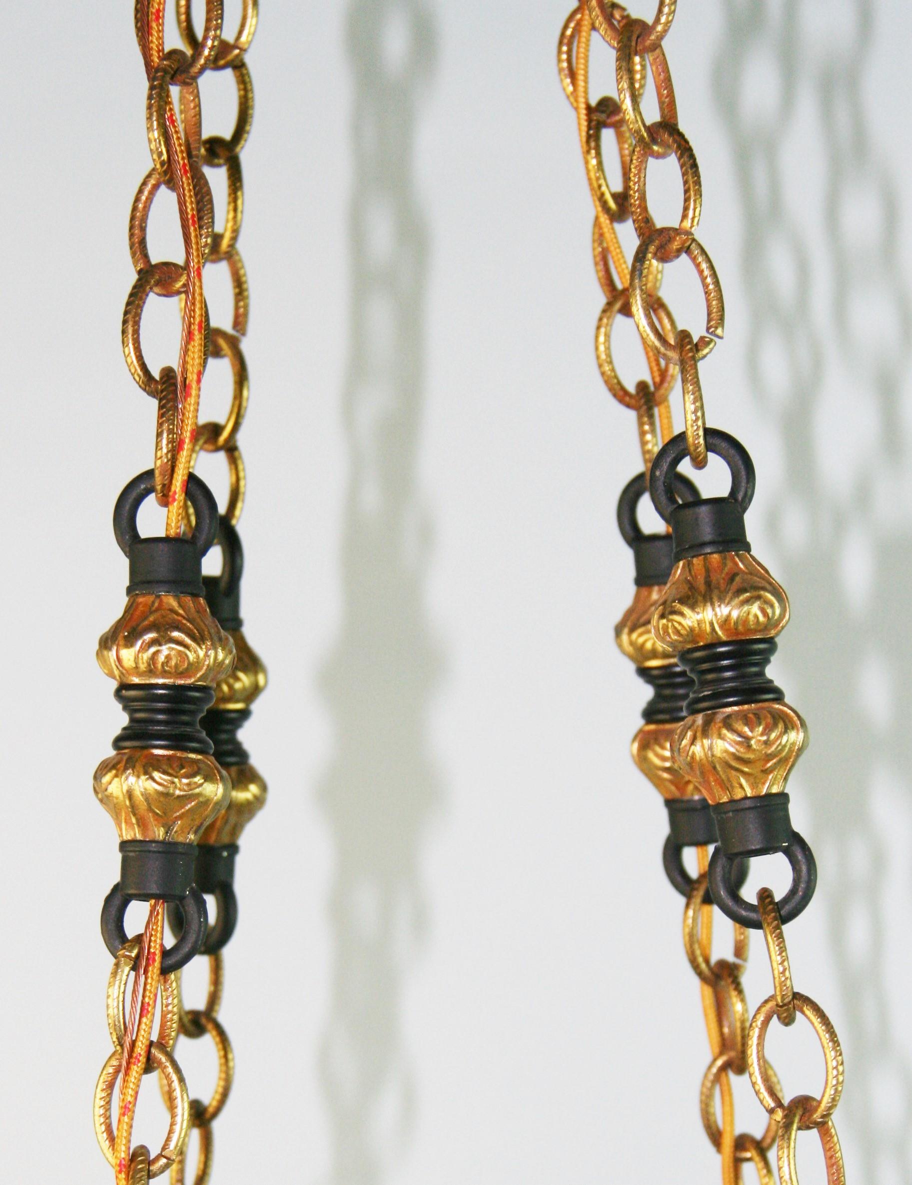 French Bronze and Black Hanging Pendant For Sale 4