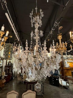 French Bronze and Crystal Cathedral Chandelier