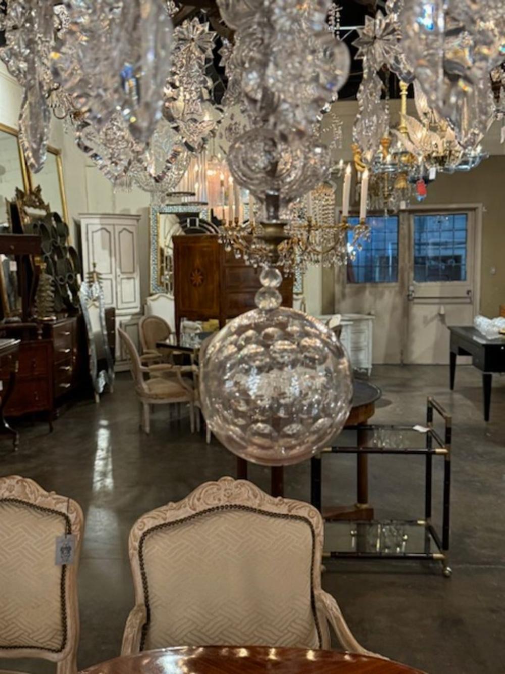 French Bronze and Crystal Cathedral Chandelier For Sale 5