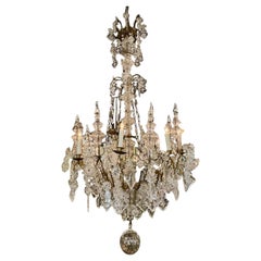 French Bronze and Crystal Cathedral Chandelier