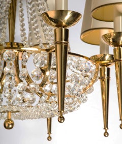 French Bronze and Crystal Chandelier, Attributed to Maison Jansen