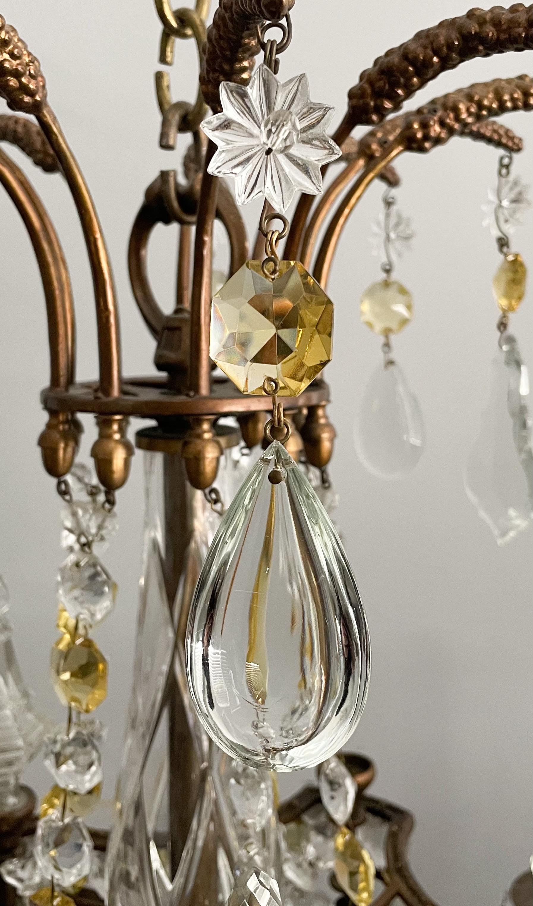 French Bronze and Crystal Chandelier  4