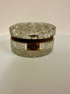 French Bronze and Crystal Shell-Shaped Box, circa 1860