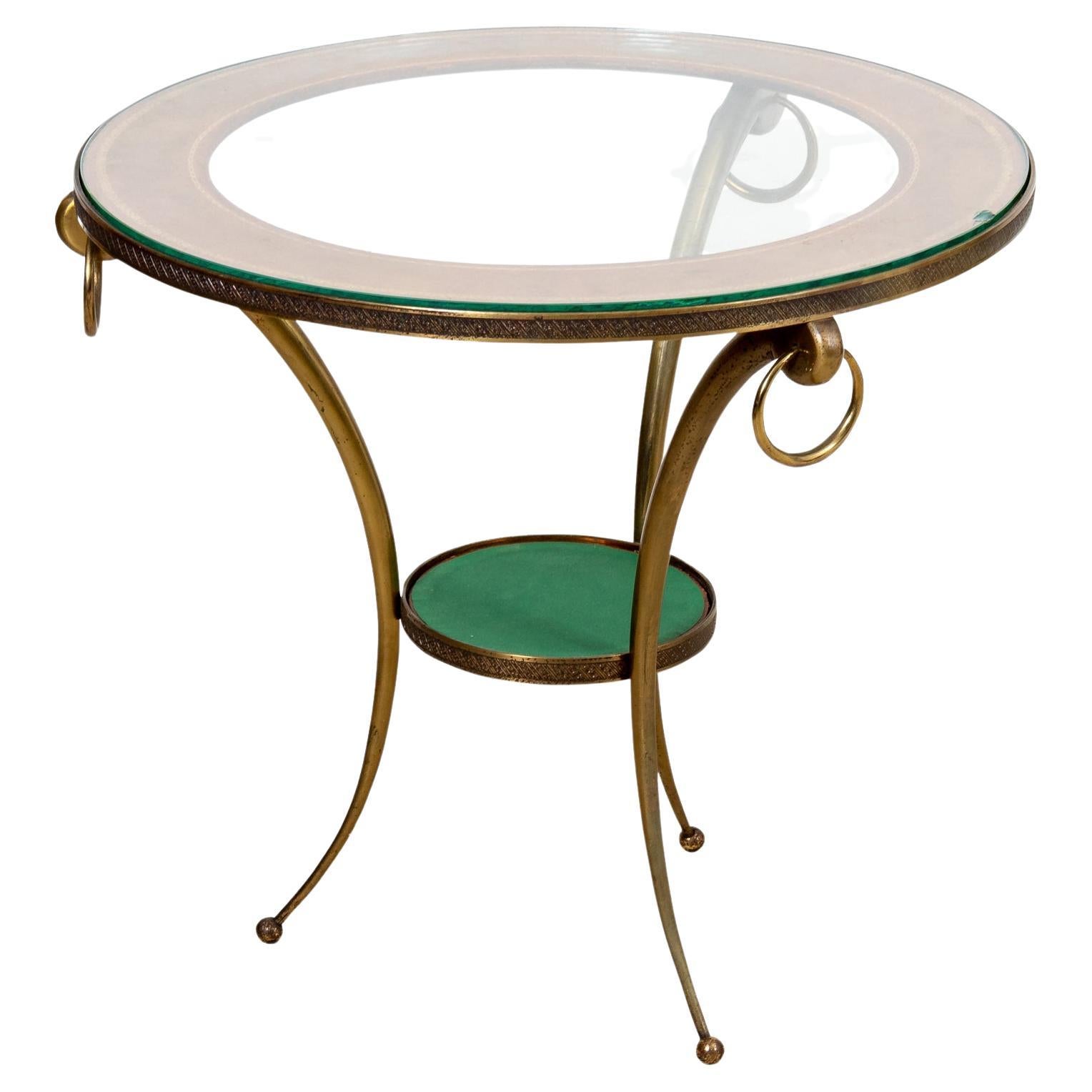 French Glass and Bronze Side Table For Sale at 1stDibs