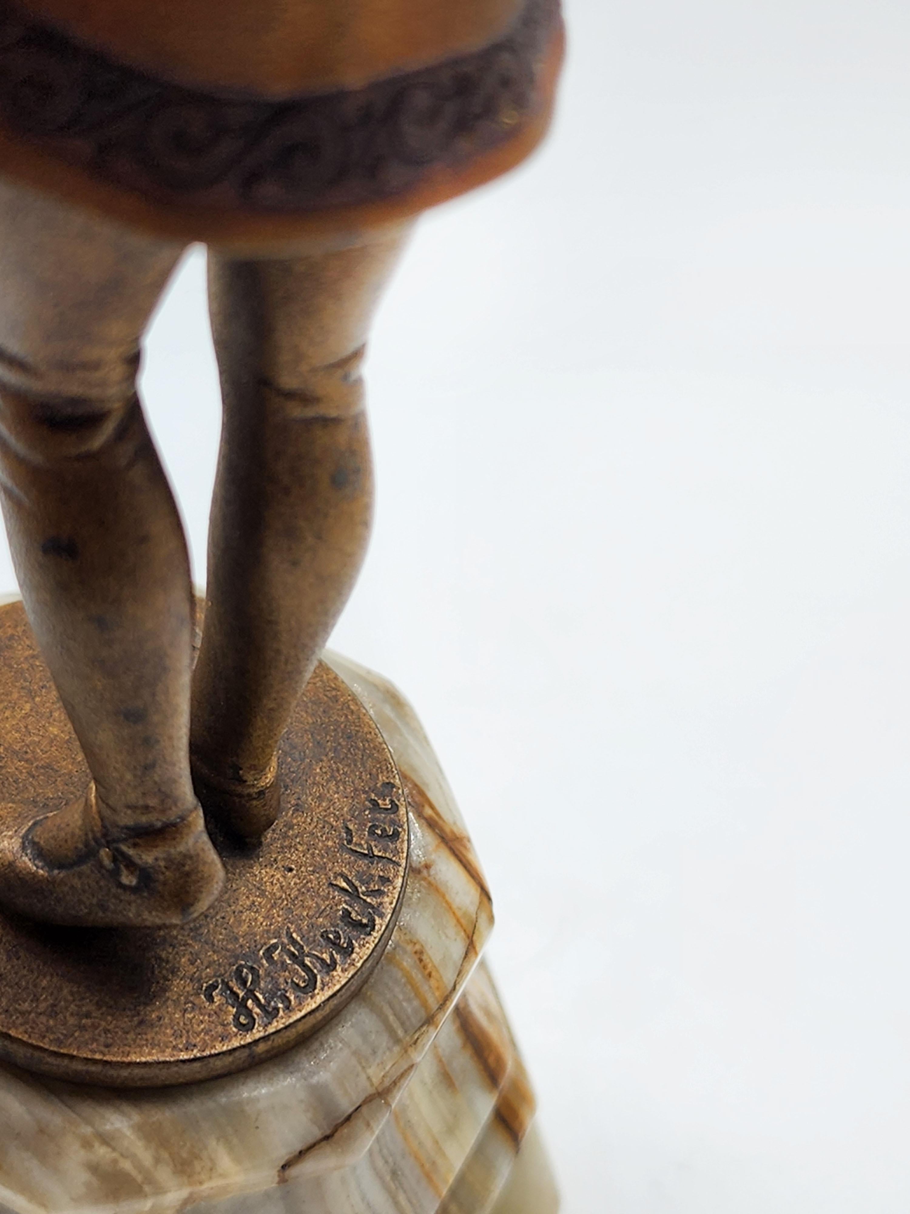 French bronze and marble figures of two children by H. keck For Sale 5