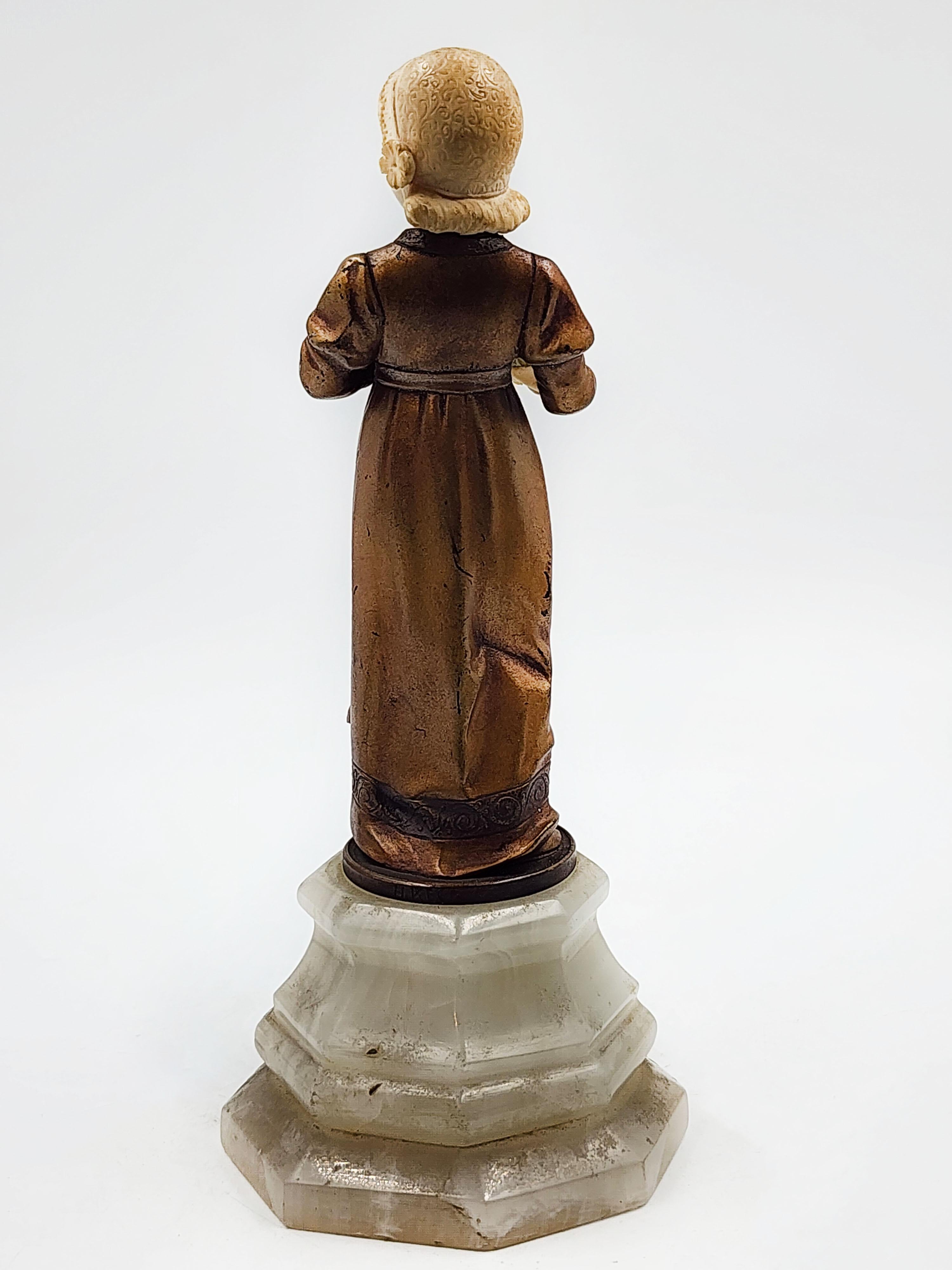 French bronze and marble figures of two children by H. keck For Sale 3