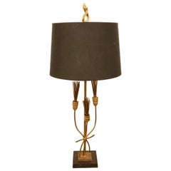 French Bronze and Marble Lamp
