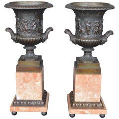 French Bronze and Marble Vases