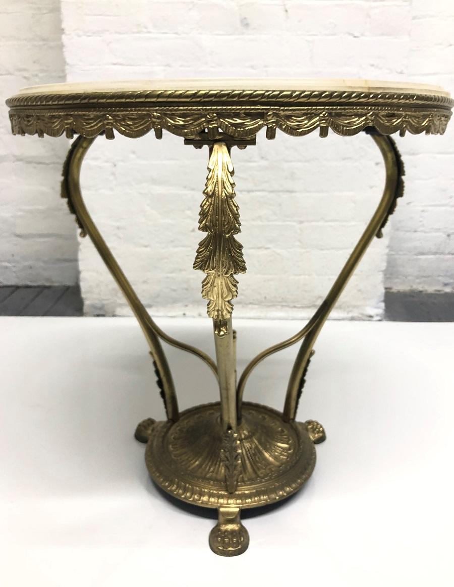 Directoire French Bronze and Onyx Side Table For Sale