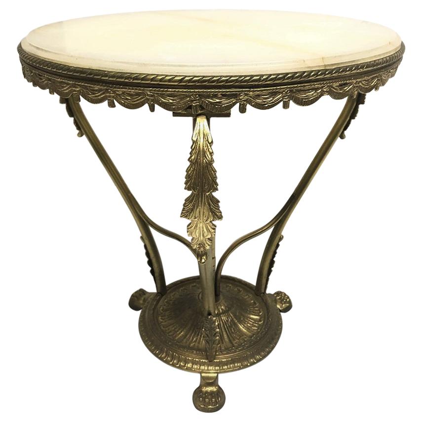 French Bronze and Onyx Side Table