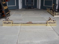 French Bronze and Polished Steel Flanking Mastiffs Floral Chenet, Circa 1820