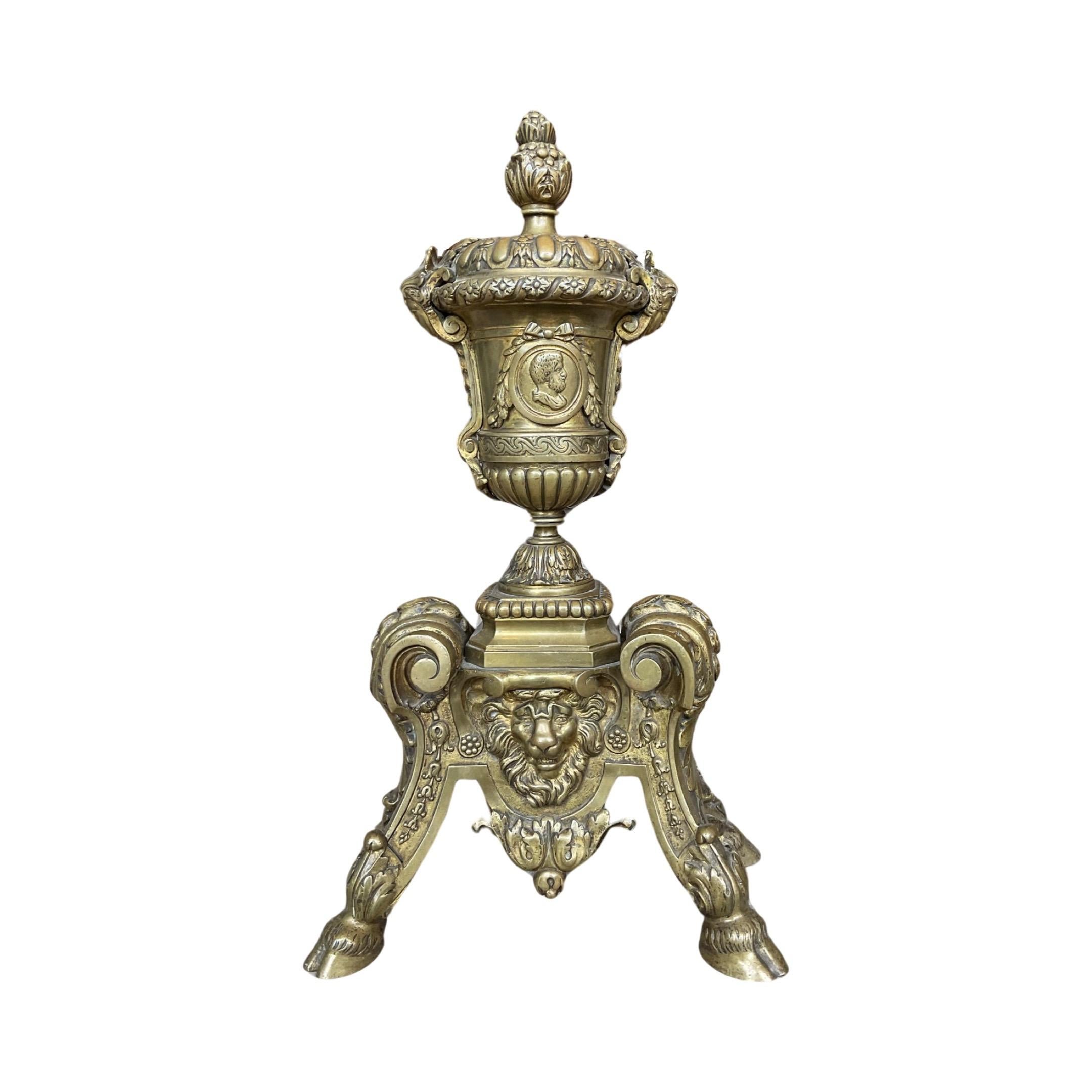 18th Century French Bronze Andirons For Sale