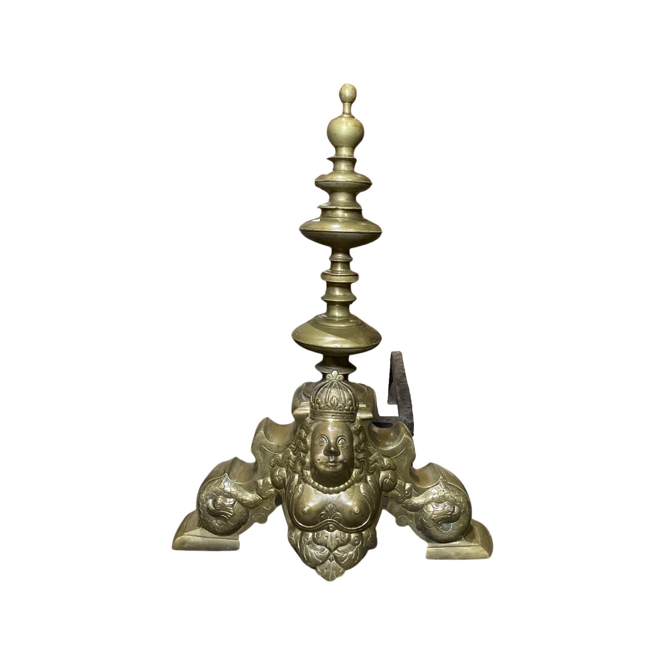 Französische Bronze Andirons im Angebot 4