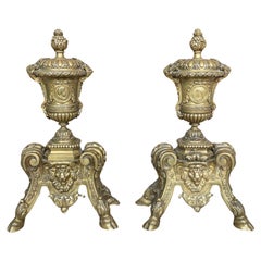 Antique French Bronze Andirons
