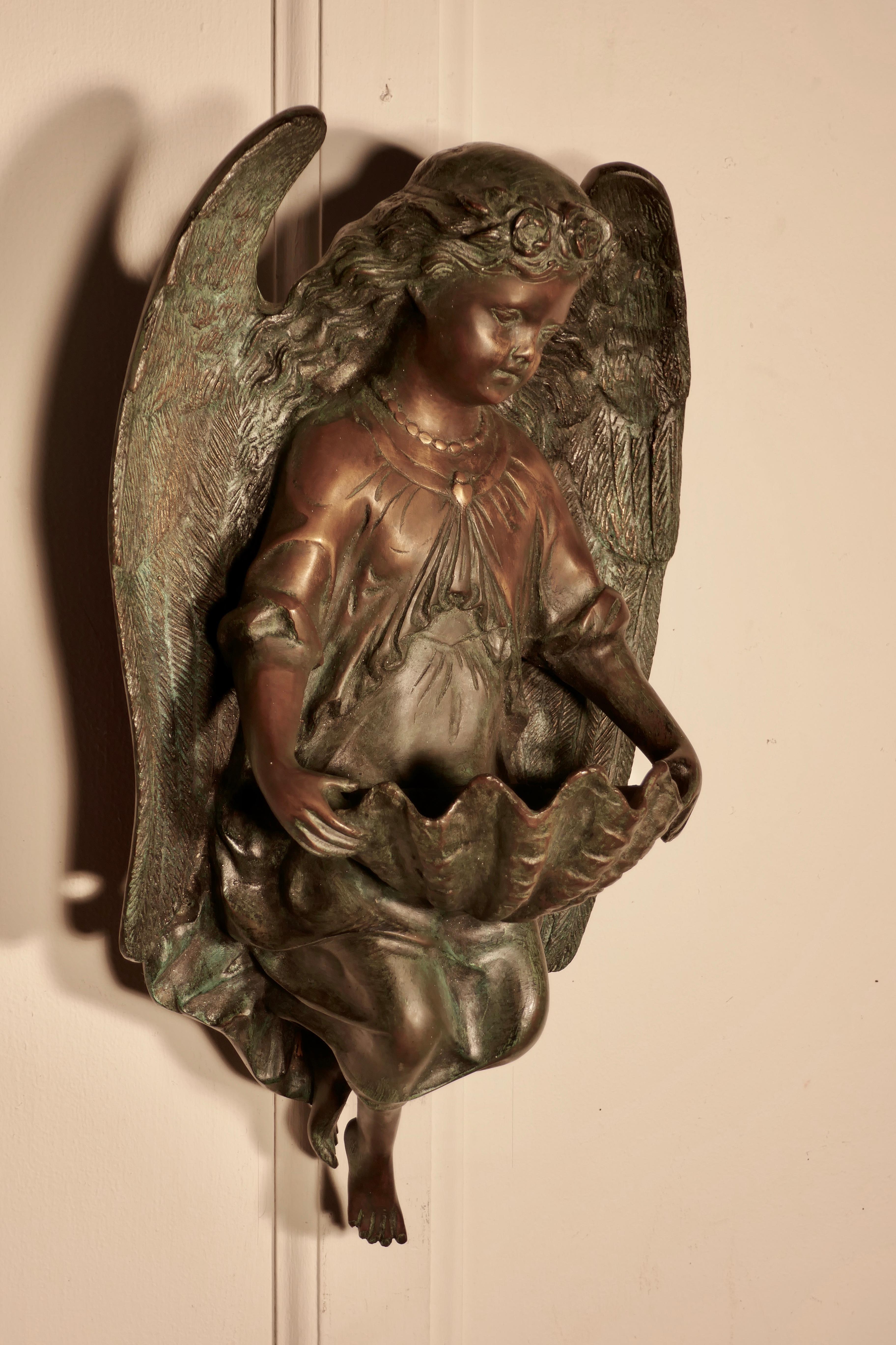 French Bronze Angel, Wall Plaque after Dumaige, 1838 In Good Condition In Chillerton, Isle of Wight