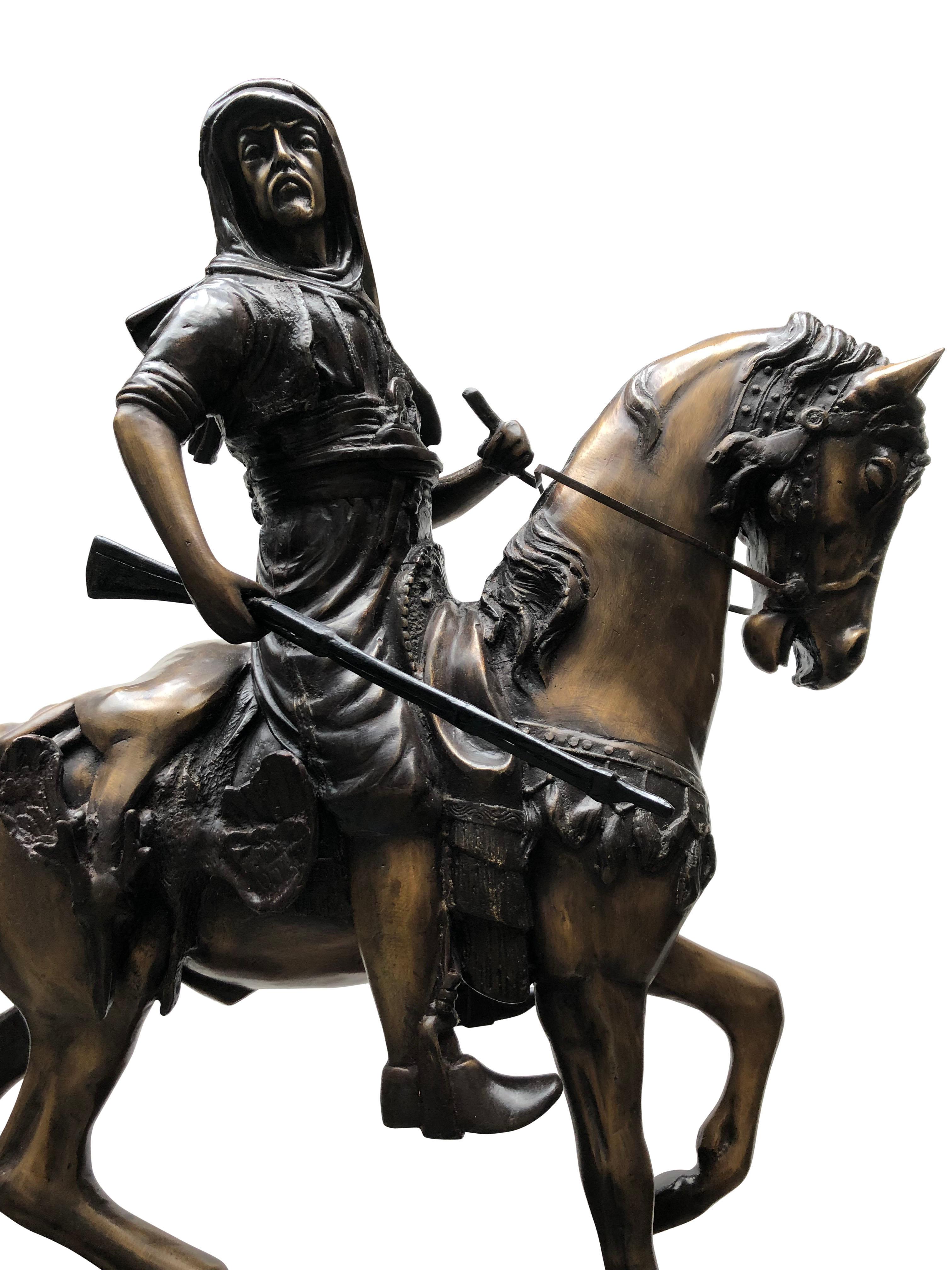 arab on horse by barye