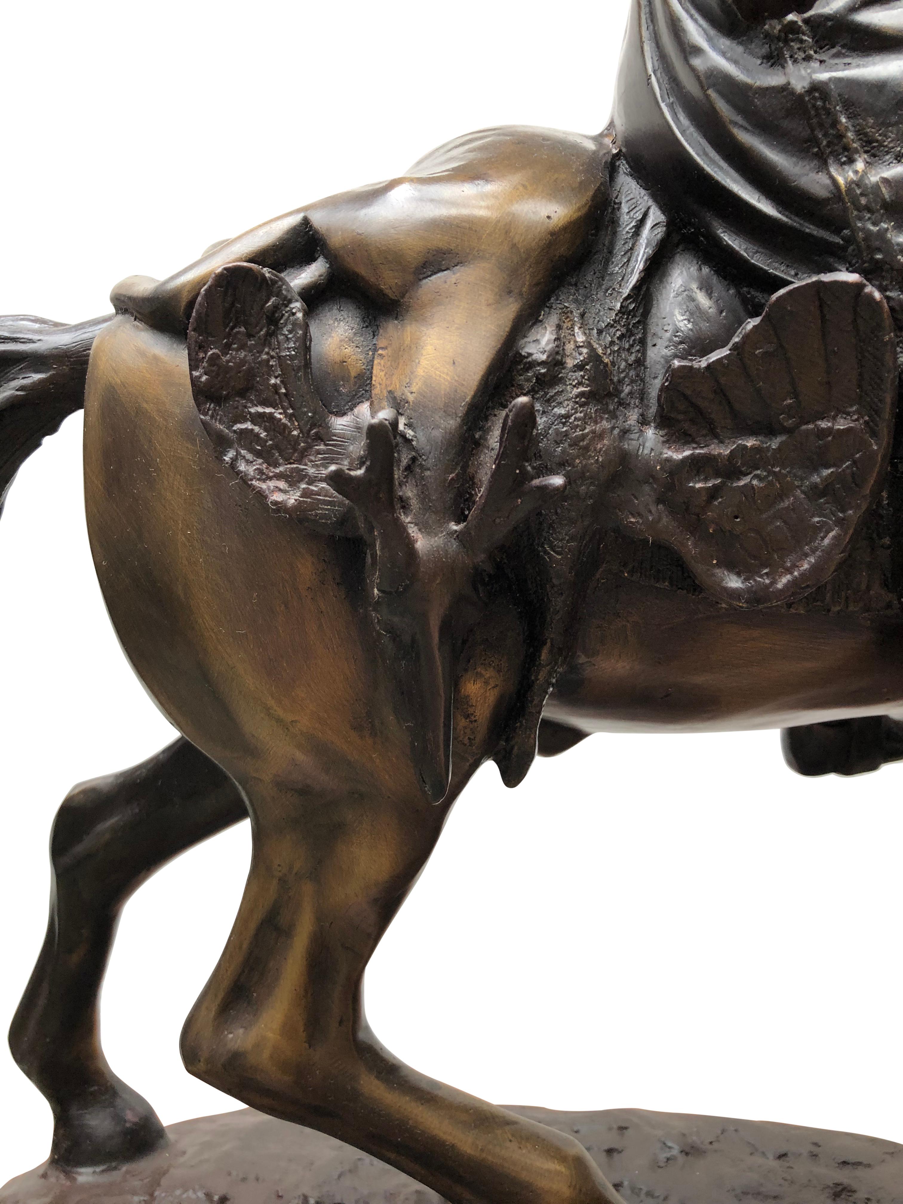 French Bronze Arab on Horseback Orientalist Statue by Barye, 20th Century For Sale 2