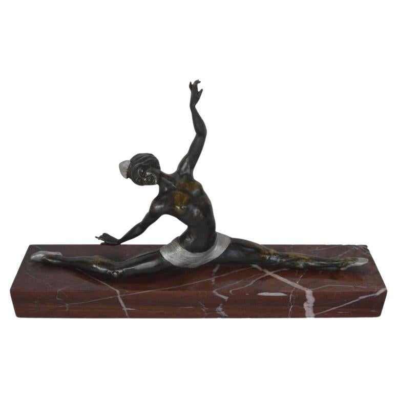 French Bronze Art Deco Ballerina Sculpture by Marcel Guillemard, c. 1940's