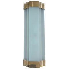 French Bronze Art Deco Modernist Sconce with Gold Finish