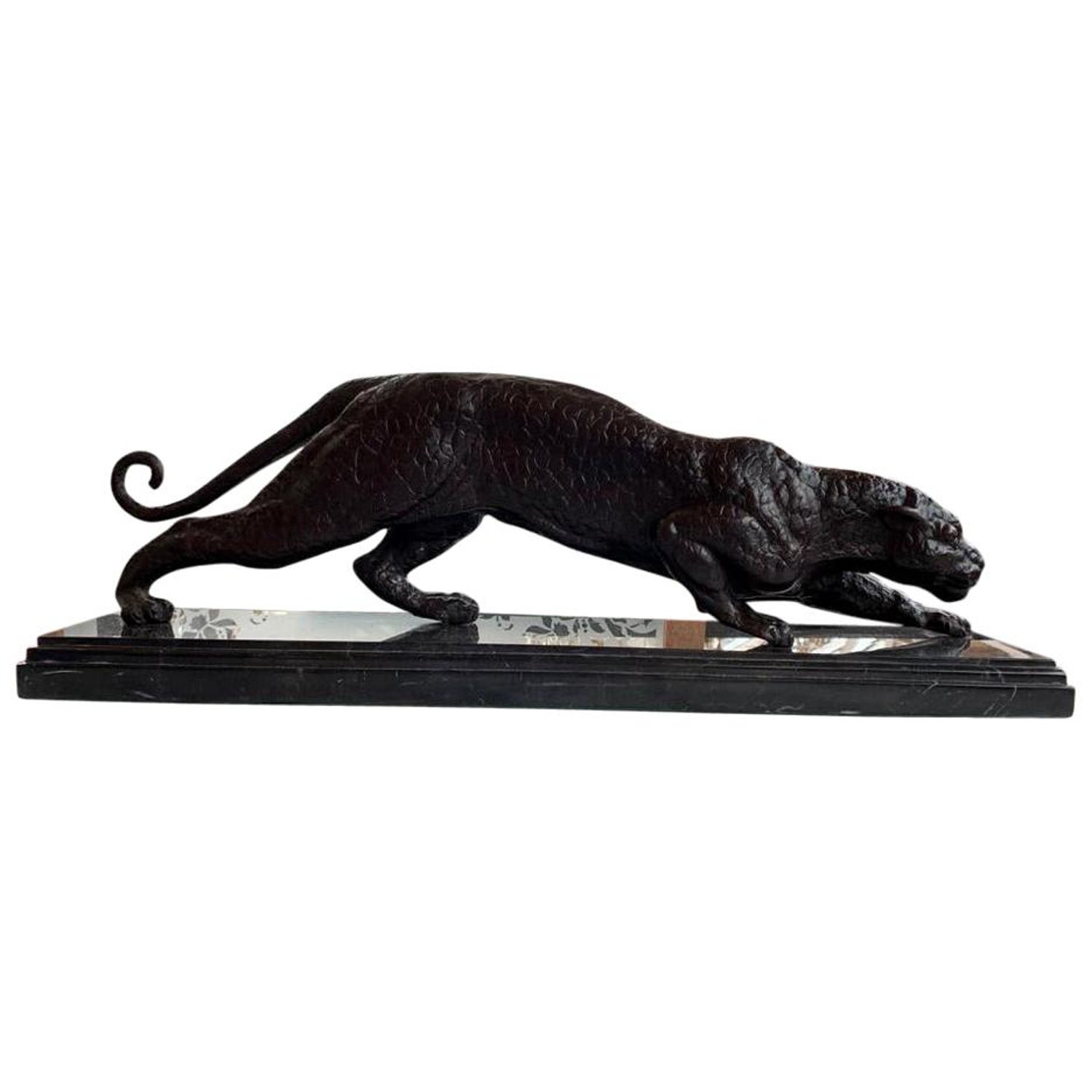 French Bronze Art Deco Puma Panther Cat Statue Casting at 1stDibs