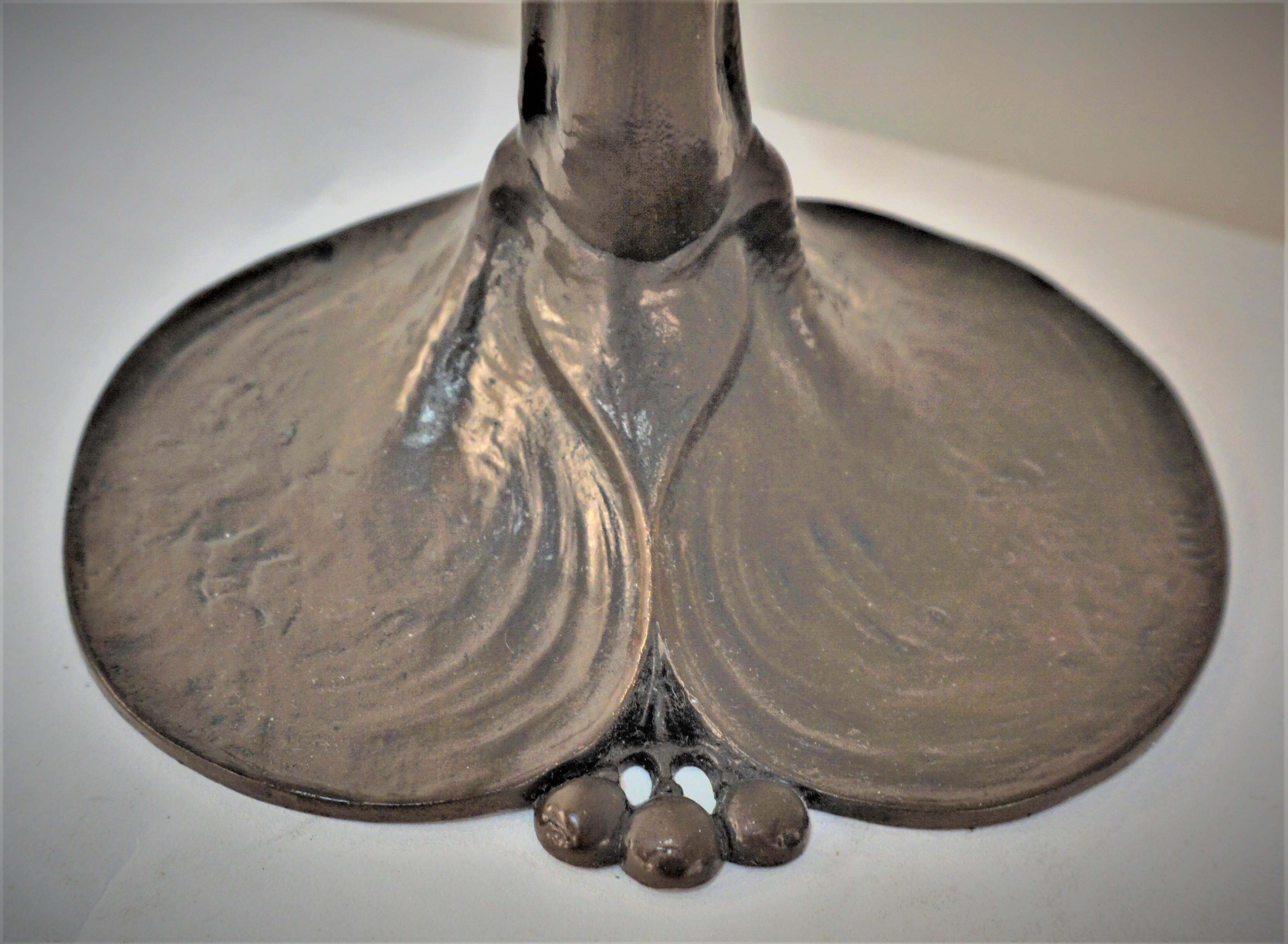 French Bronze Art Nouveau Table Lamp In Good Condition For Sale In Fairfax, VA