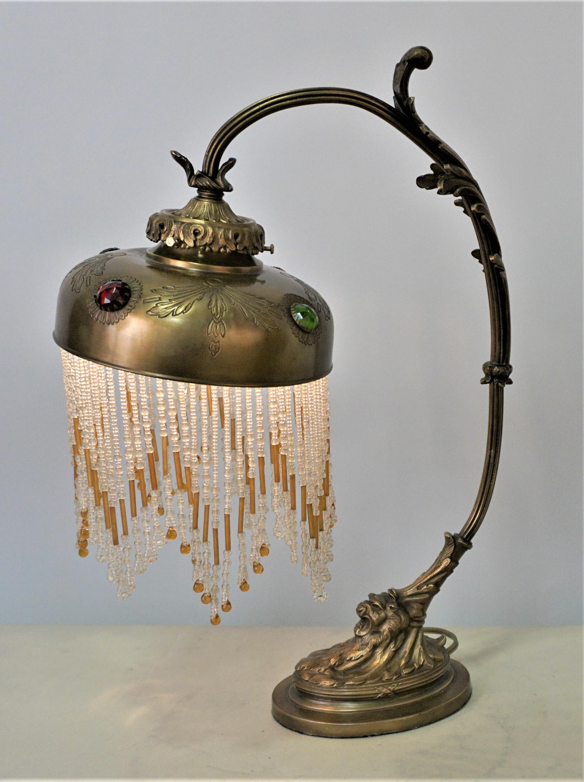 Early 20th Century French Bronze Art Nouveau Table Lamp