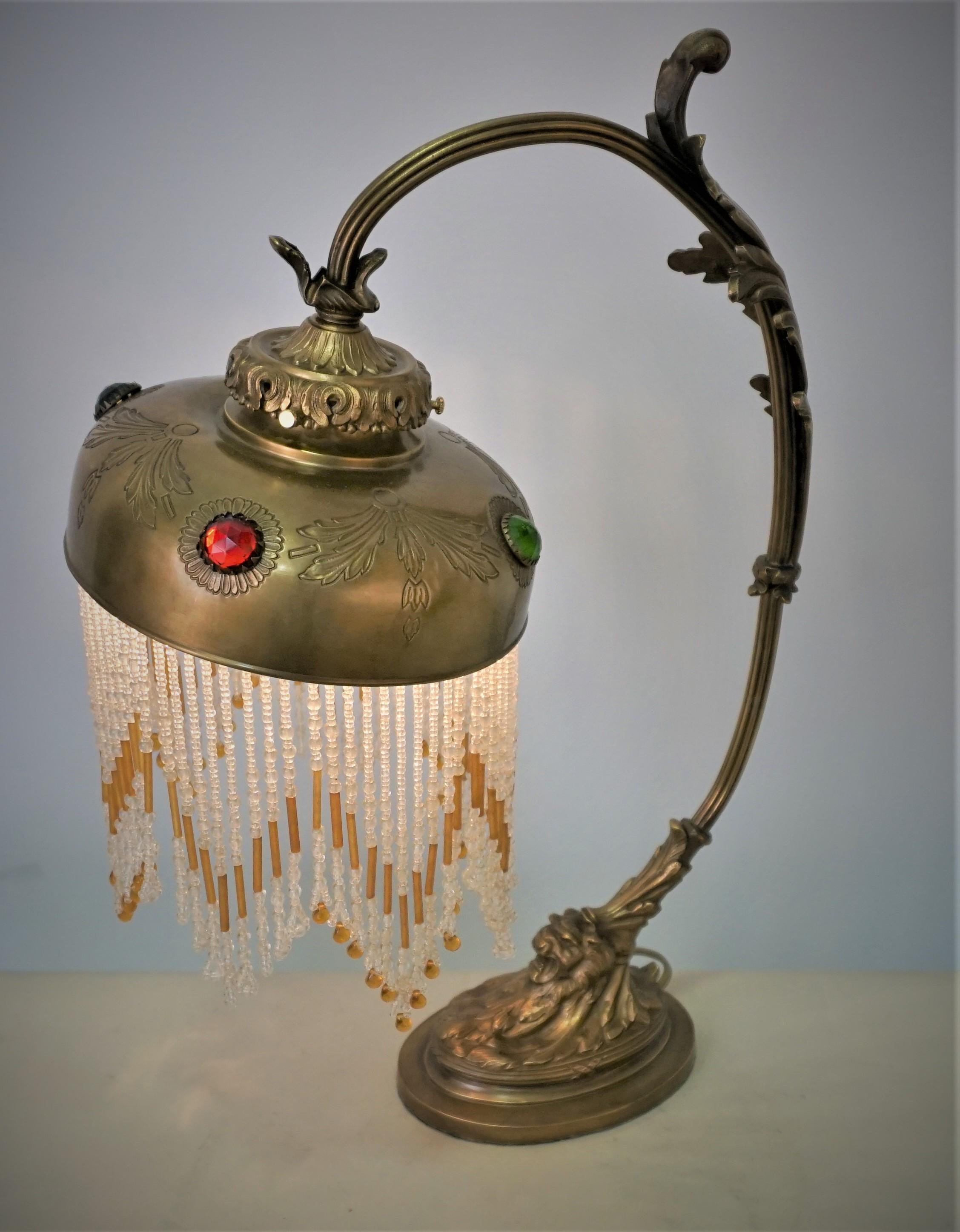 French Bronze Art Nouveau Table Lamp 3