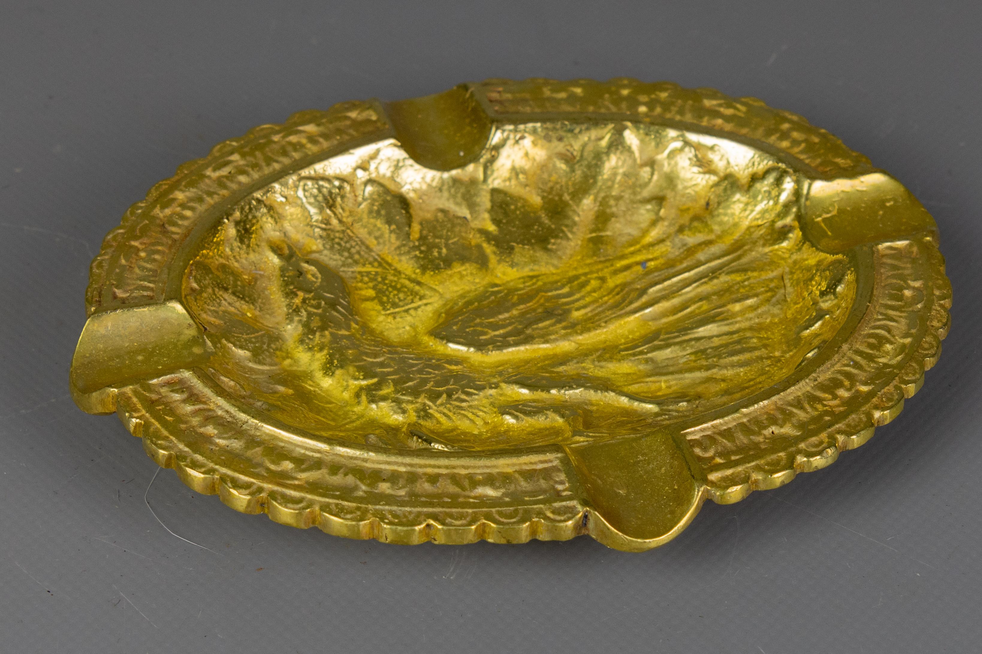 French Bronze Ashtray with Phoenix Bird Motif, 1950s in vendita 3