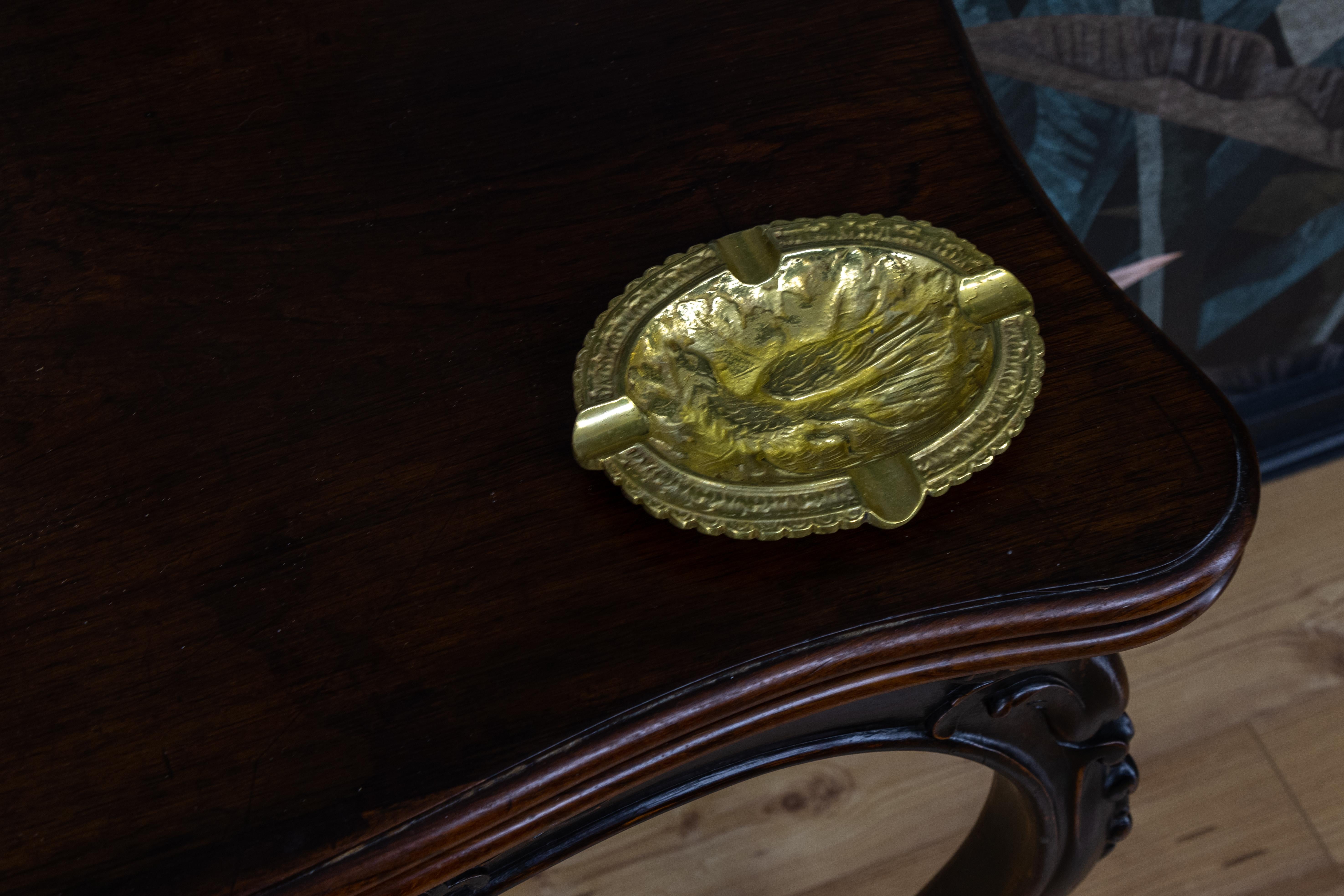 French Bronze Ashtray with Phoenix Bird Motif, 1950s in vendita 5