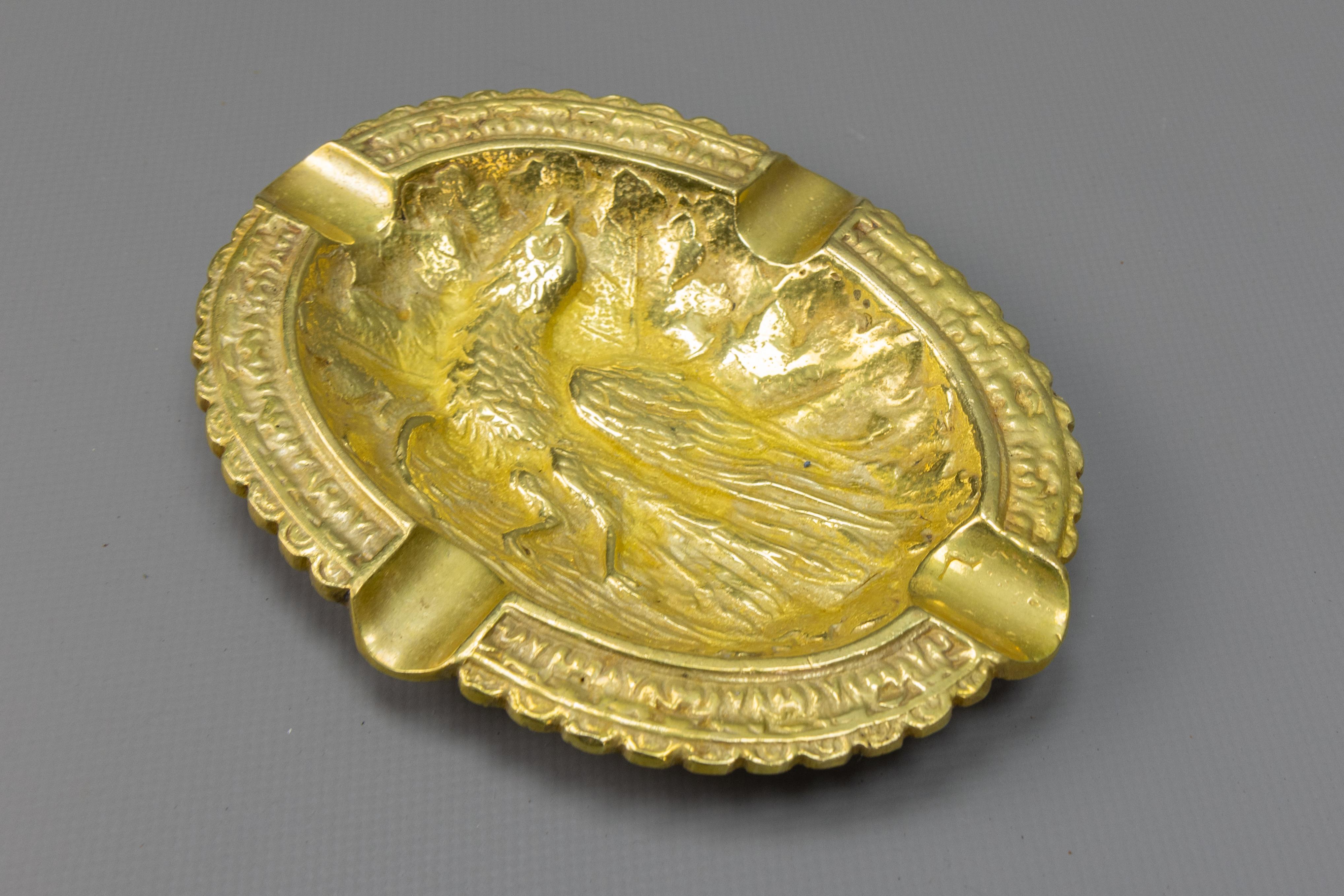 French Bronze Ashtray with Phoenix Bird Motif, 1950s in vendita 8